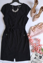 Vestido midi con cinto incluye collar ❤️