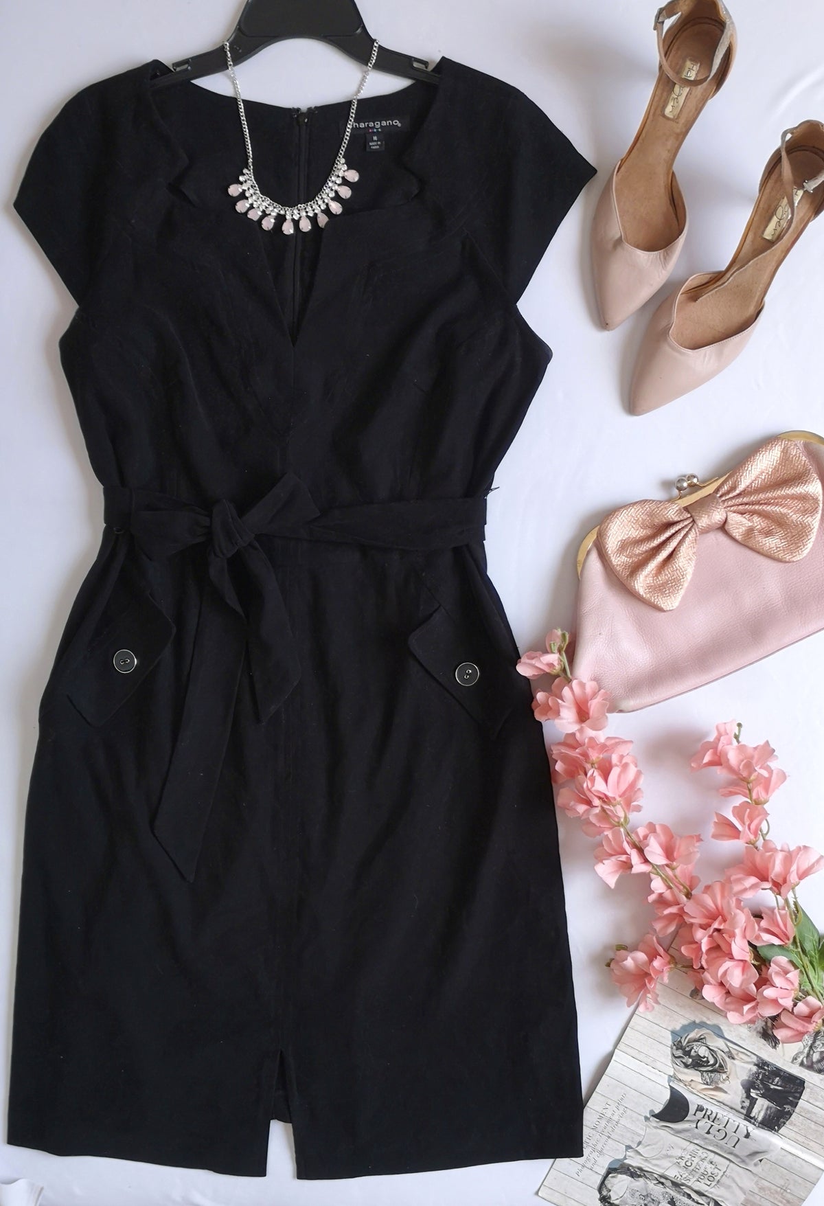 Vestido midi con cinto incluye collar ❤️
