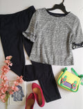 Pantalón tela suave y blusa con olanes 💙