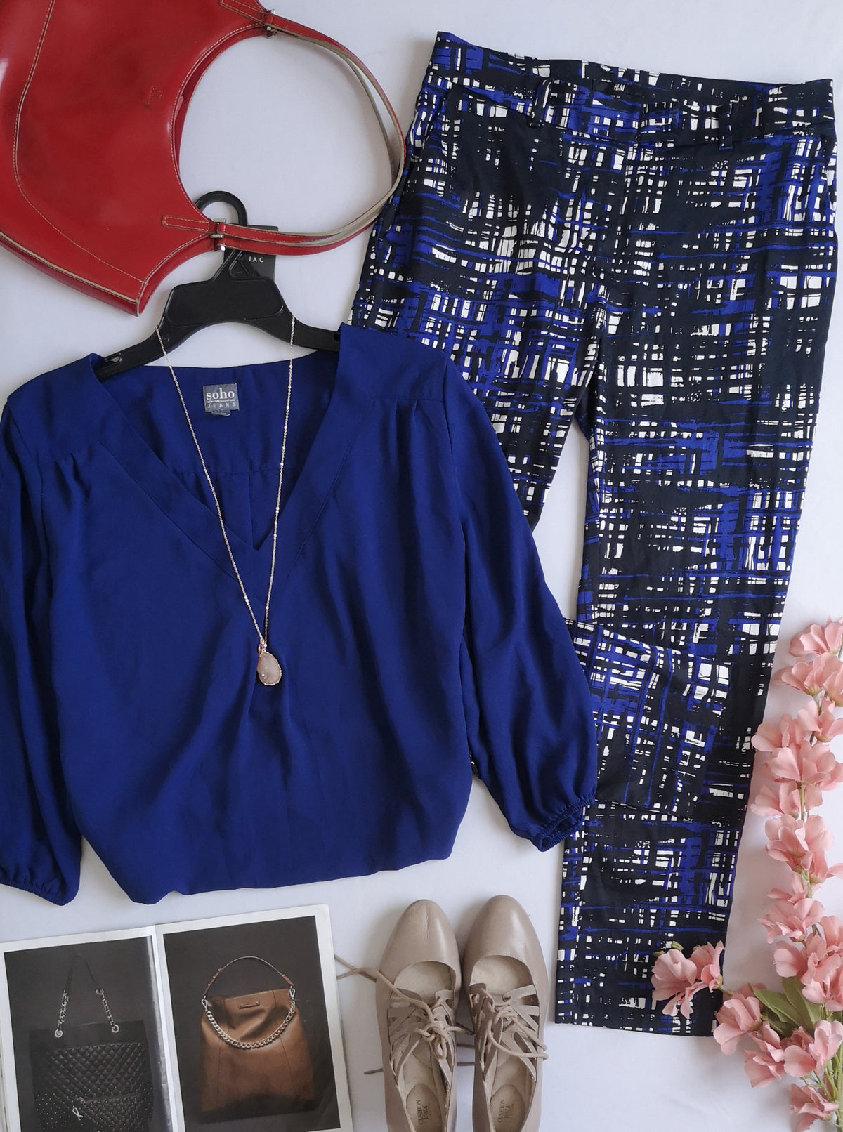 Blusa manga 3 /4 con pantalón corte recto