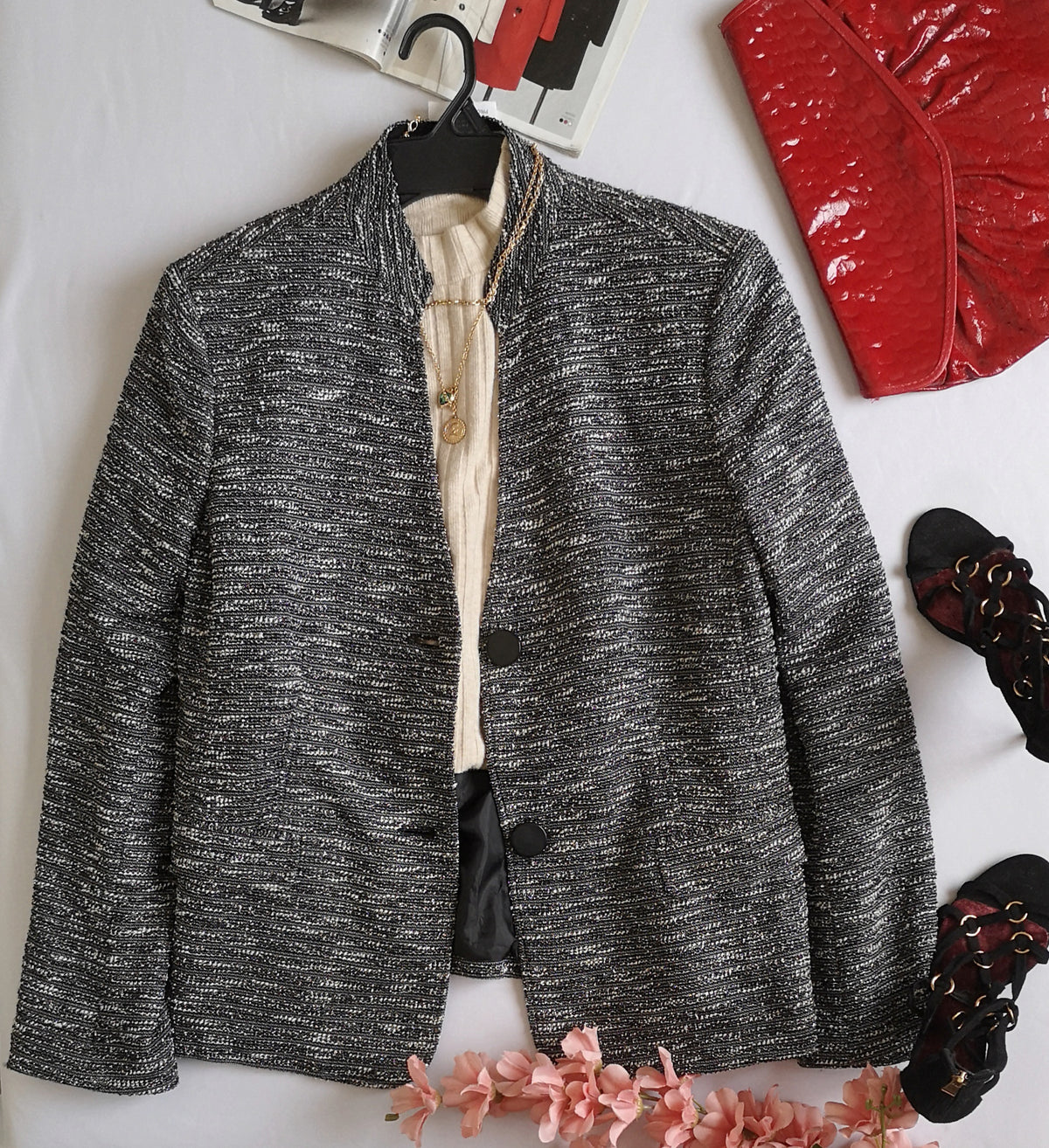 Chaqueta cuello chino nine west