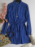 Vestido camisero con bolsas a los lados incluye collar