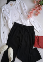 Sueter bordado con pantalón de lino suave ❤️