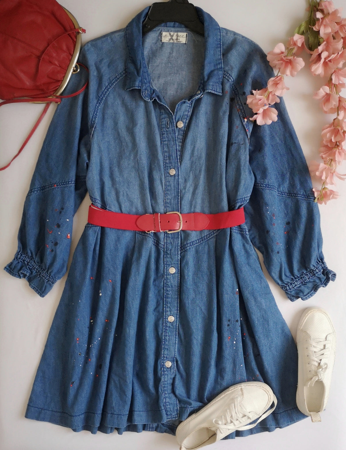 Vestido de lona pintado incluye cincho