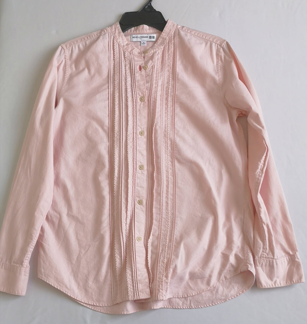 Blusa de algodón cuello chino incluye boina