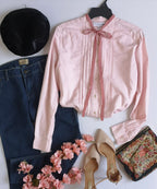 Blusa de algodón cuello chino incluye boina