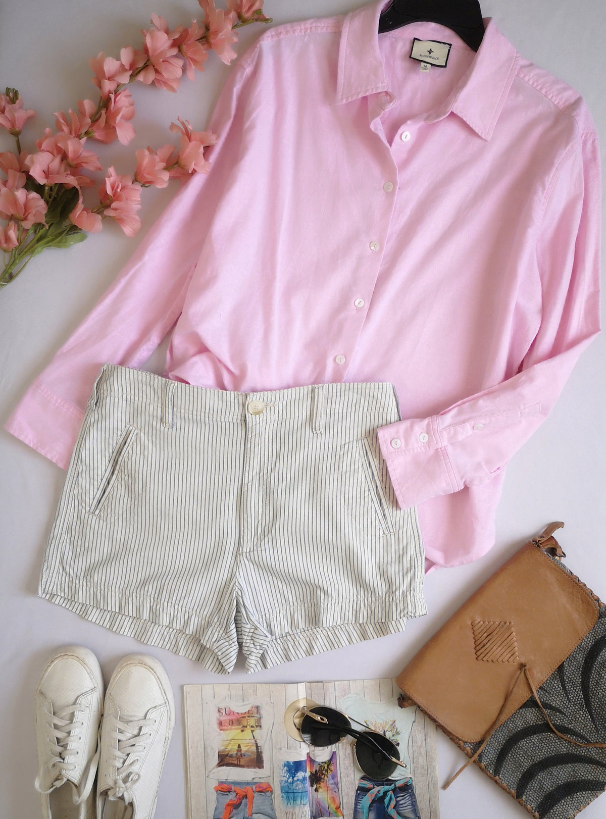 Blusa de algodón tipo over size con short
