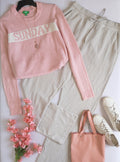 Sueter cuello redondo con pantalón tipo pants ❤️