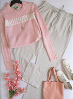 Sueter cuello redondo con pantalón tipo pants ❤️