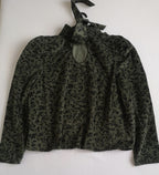 Blusa mangas bombachas de corduroy incluye collar