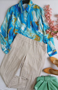 Blusa manga larga con pantalón tela suave