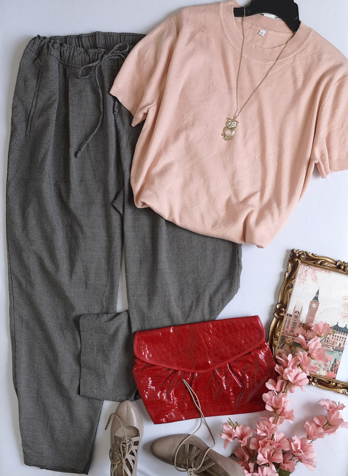 Pantalón tipo jogger con blusa tejida ❤️