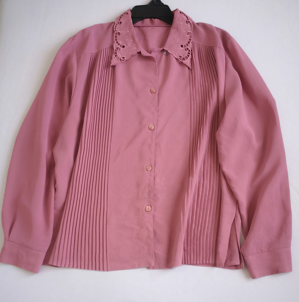 Blusa bordada del cuello con pantalón tela de vestir ❤️