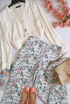 Blusa manga larga con pantalón corte recto ❤️