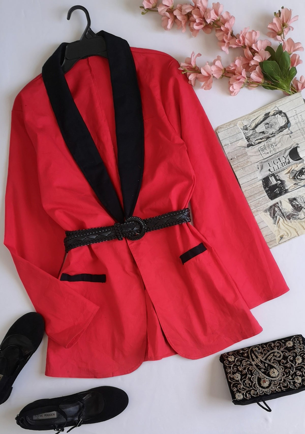 Blazer largo de gabardina