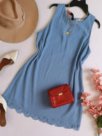 Vestido corte A incluye collar 💙