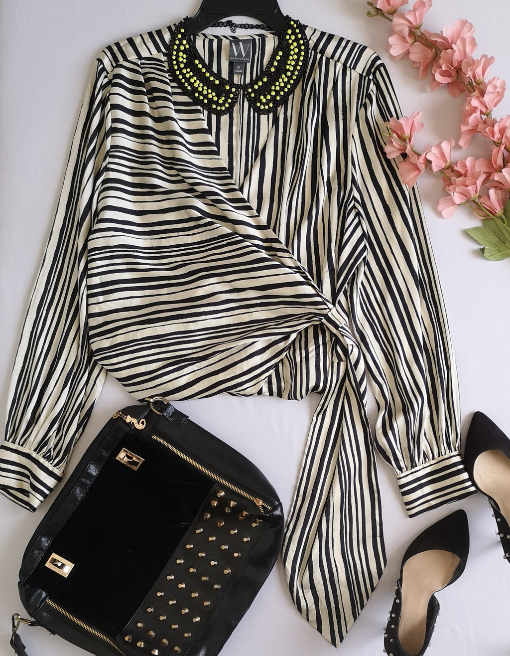 Blusa traslapada tipo seda